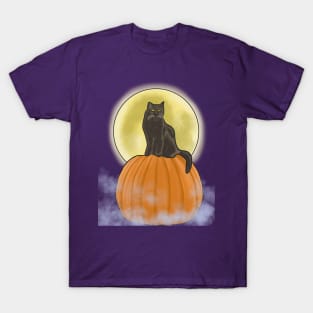 Full Moon, Black Cat T-Shirt